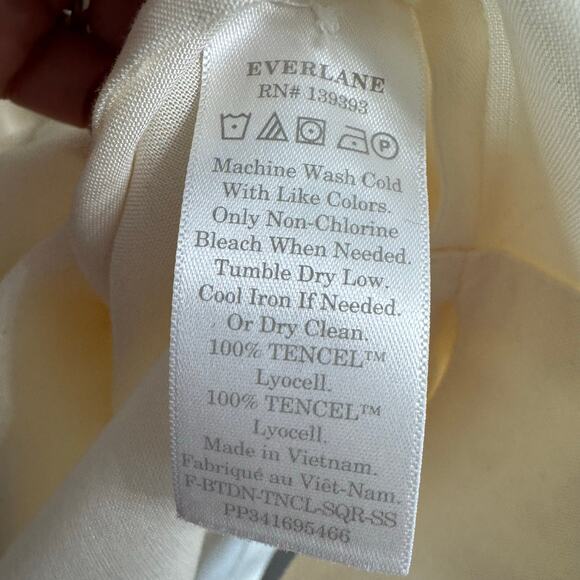 Everlane The Short-Sleeve Square Shirt Relax Butterlite Cream Women's XS - Picture 12 of 13